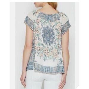 Joie Y2K Babydoll Taj Silk Floral Print Multicolor Flutter Sleeve Size Small